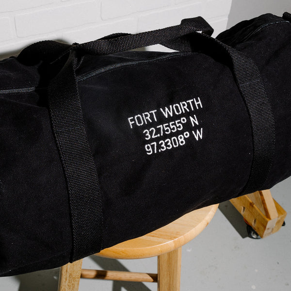 Fort Worth Coordinates - Canvas Duffel Bag