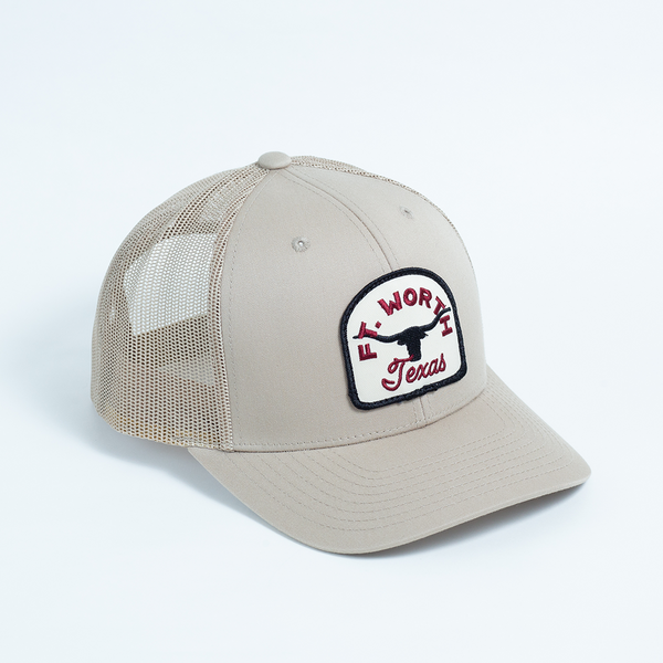 Fort Worth Texas Steer - Trucker Hat - Khaki