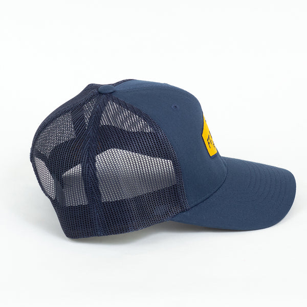 Fort Worth Diamond Trucker Hat - Curved Visor Snapback - Navy