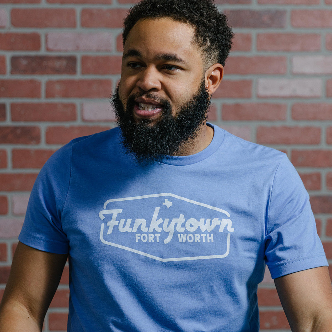  FUNKY TOWN Fort Worth TX Script Design T-Shirt : Clothing,  Shoes & Jewelry