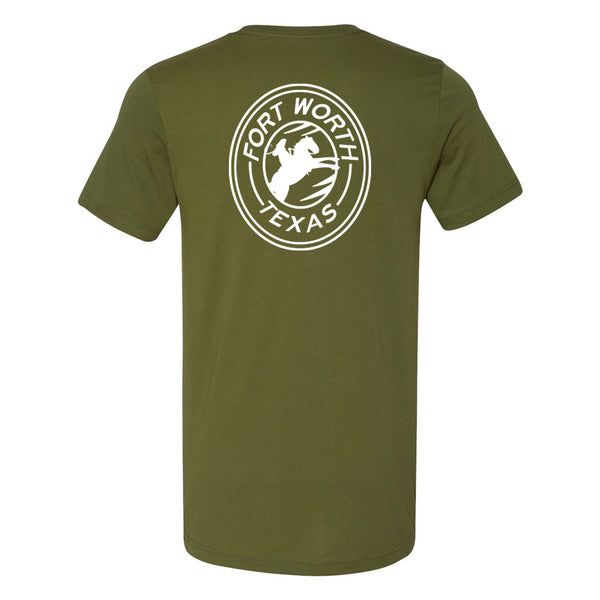 Fort Worth Texas Badge - T-Shirt - Olive
