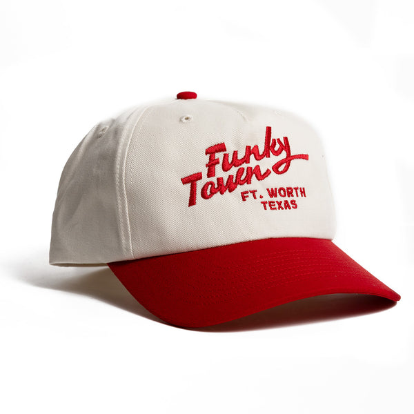 Funkytown Ft. Worth Texas - TX - Ball Cap - Natural/Red