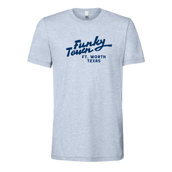 Funky Town Ft. Worth - Heather Blue- T-Shirt