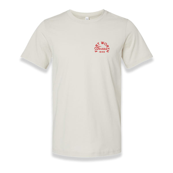 Fort Worth Texas Script 1849 - T-Shirt - Dust