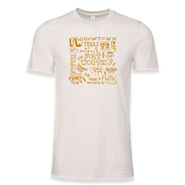 Fort Worth Doodles - T-Shirt - Vintage White