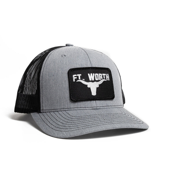 Fort Worth Steer Patch - Black/Gray - Trucker Hat