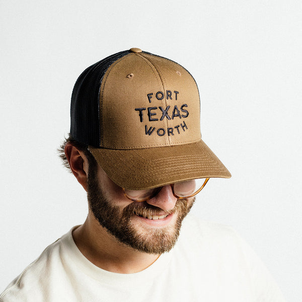 Fort Worth Texas - Trucker Hat - Brown/Black