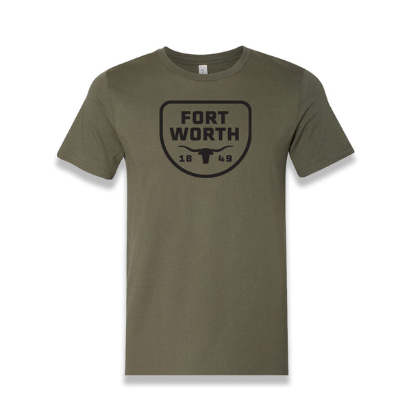 Fort Worth 1849 Badge - T-Shirt - Olive Green