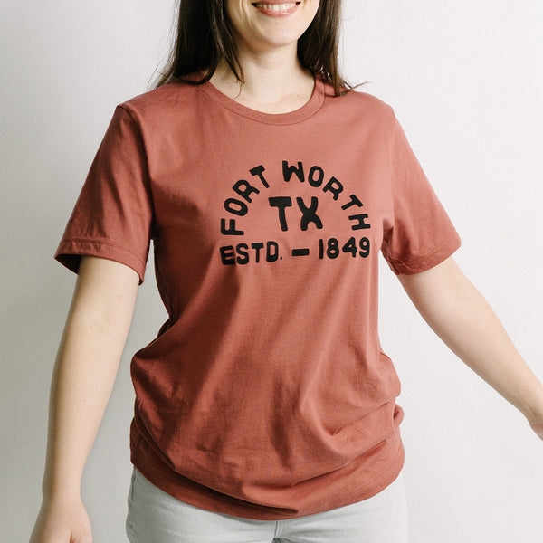 Fort Worth Texas ESTD. 1849 - T-Shirt - Clay