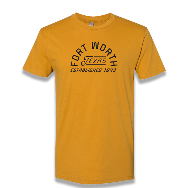 Fort Worth Texas Script - T-Shirt - Vintage Gold