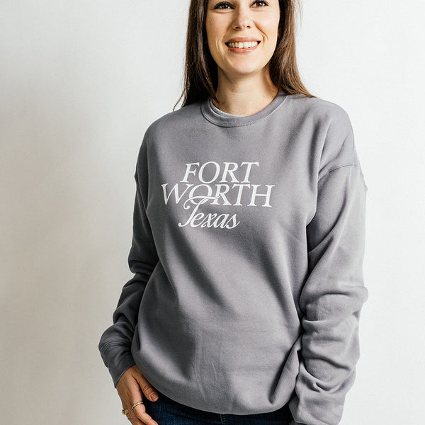 Fort Worth Texas Script - Sweatshirt - Gray