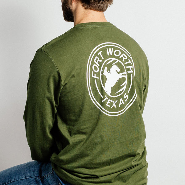 Fort Worth Texas Badge - Long Sleeve - Olive