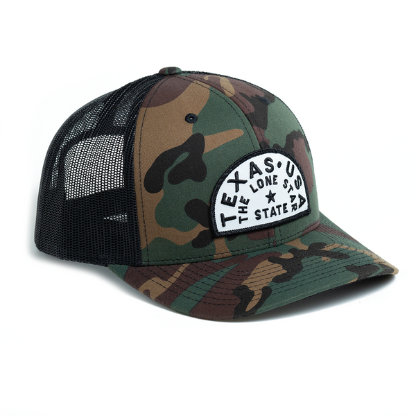Texas USA Lone Star State - Trucker Hat - Camo/Black