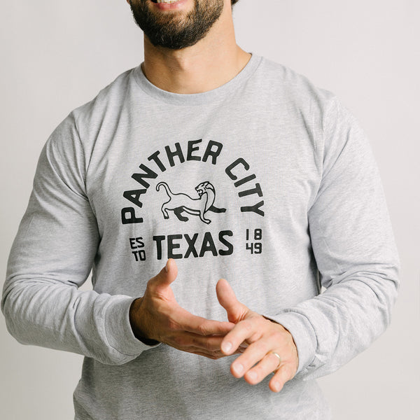Panther City Texas - Long Sleeve - Heather Gray