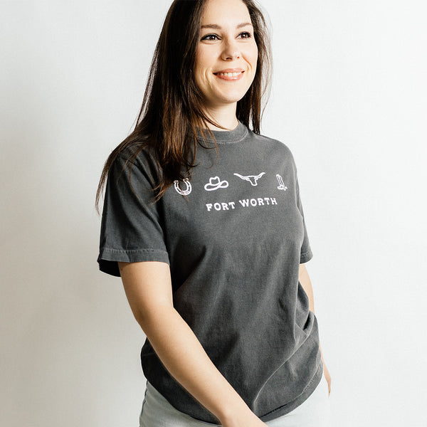 Fort Worth Icons - T-Shirt - Pepper