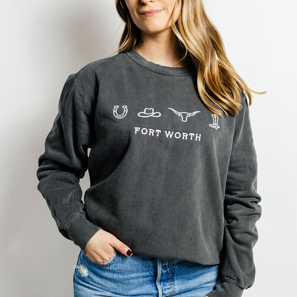 Fort Worth Icons - Sweatshirt - Pepper