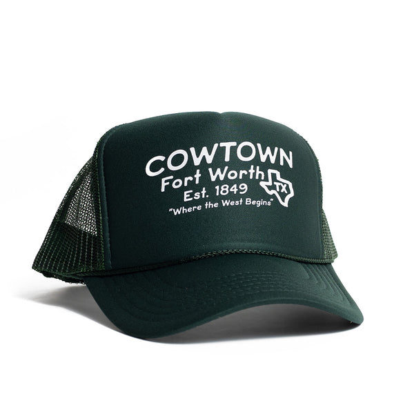 Cowtown Fort Worth Texas - Foam Cap - Green