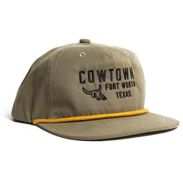Cowtown Fort Worth Texas - Classic Rope Hat - Olive/Gold