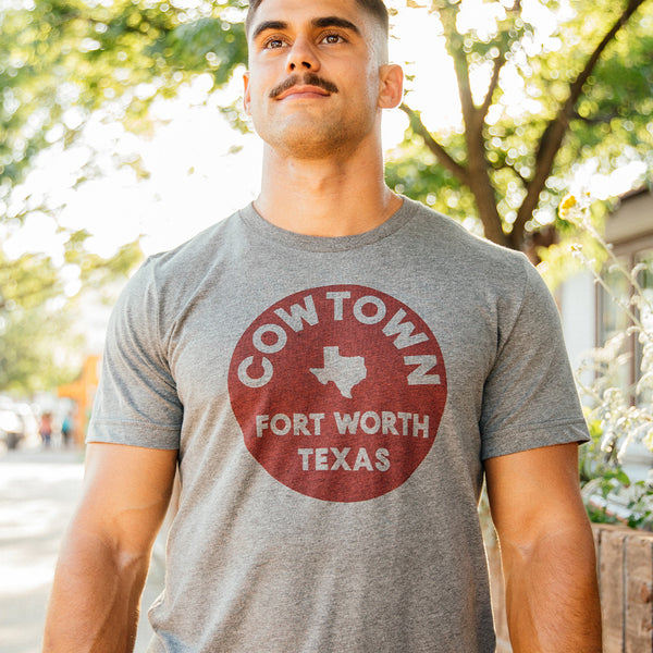 Cowtown Fort Worth Texas - T-Shirt - Red/Gray