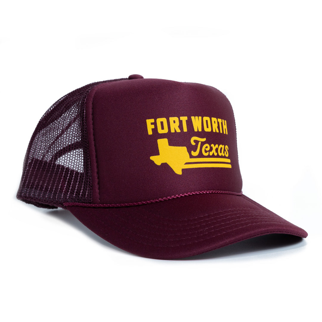 Fort Worth Texas Retro Script Foam Cap Fort Worth Locals