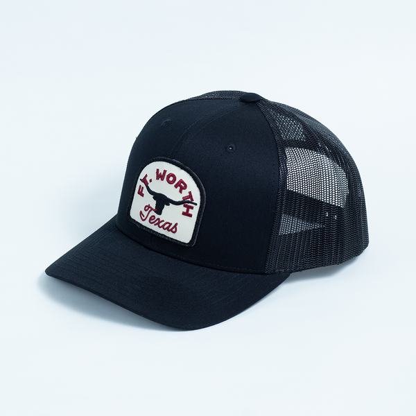 Fort Worth Texas Steer - Trucker Hat - Black