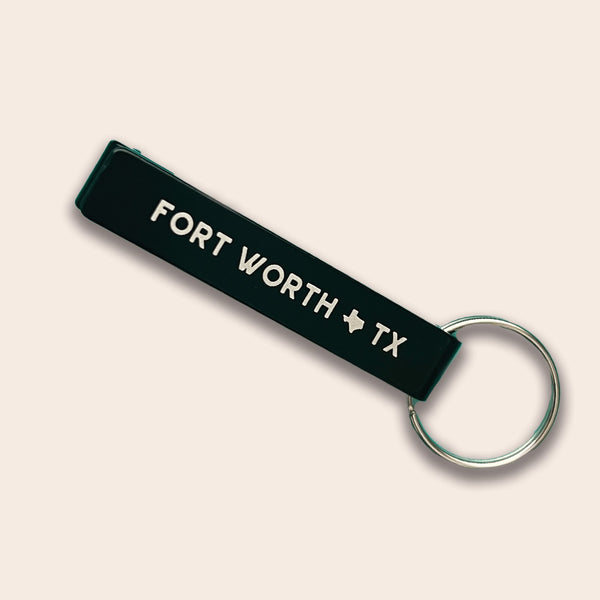 Fort Worth TX Keychain - Black