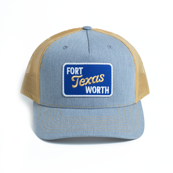 Fort Worth Texas Script - Amber/Heather Gray - Trucker Hat