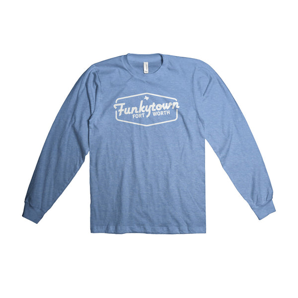 Funkytown Fort Worth - Long Sleeve - Heather Columbia Blue