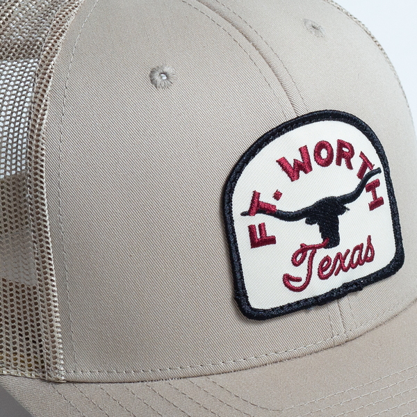 Fort Worth Texas Steer - Trucker Hat - Khaki